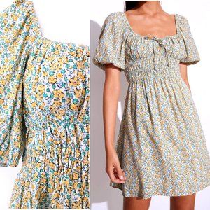 Faithfull the Brand Sylvie Mini Dress Sabinosa Floral Print in Luxe Rayon Fabric